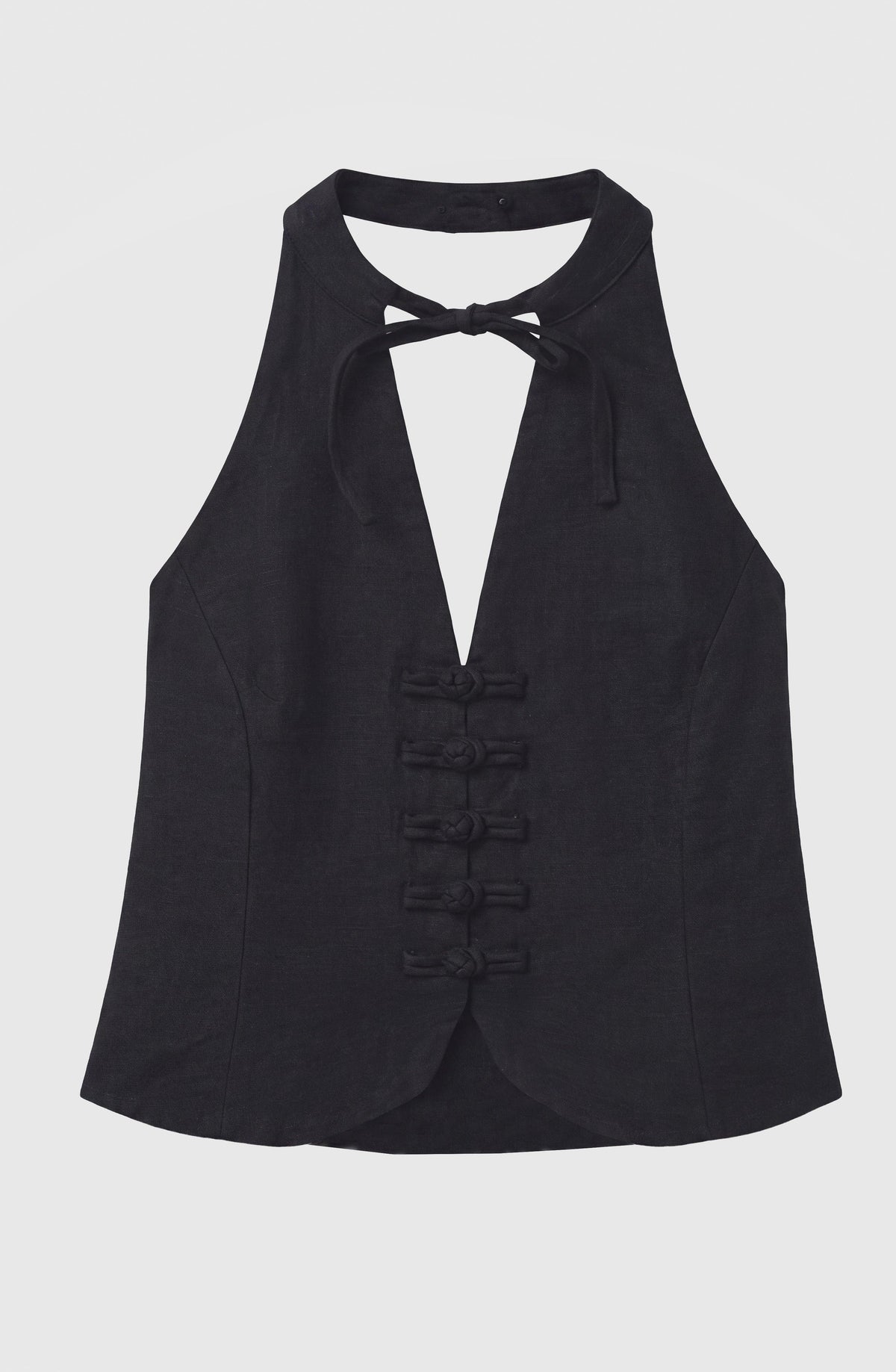 Top Halter Botones Black