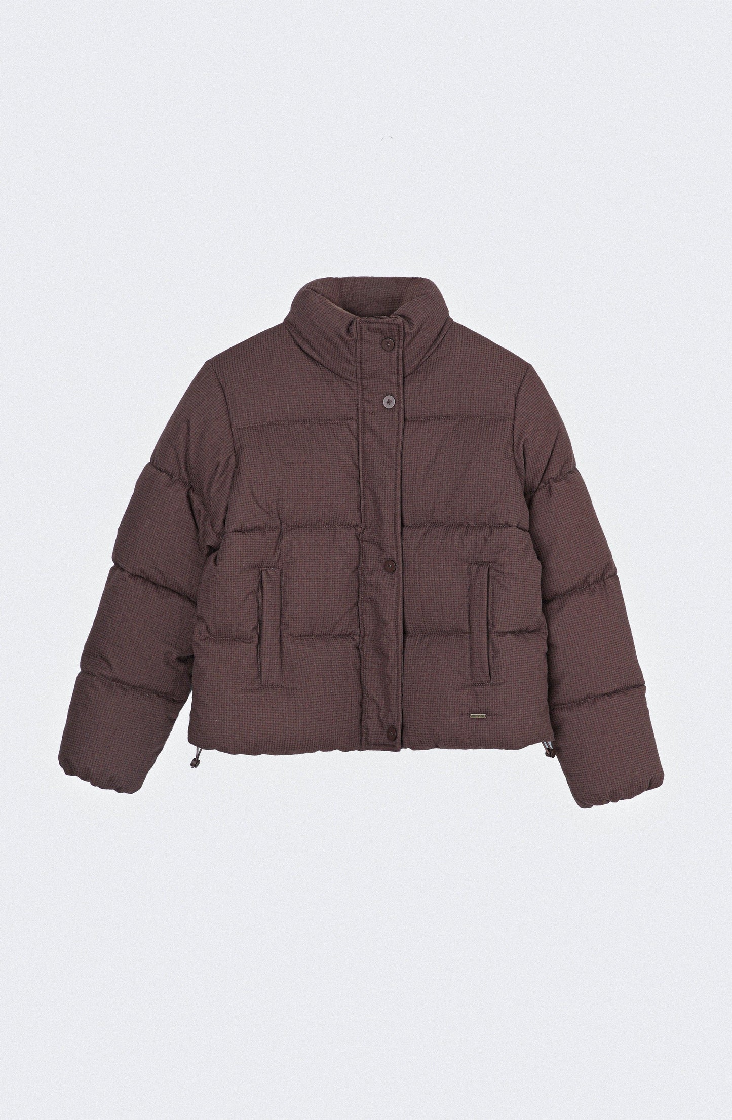 Campera Puffer Tejida Print Brown