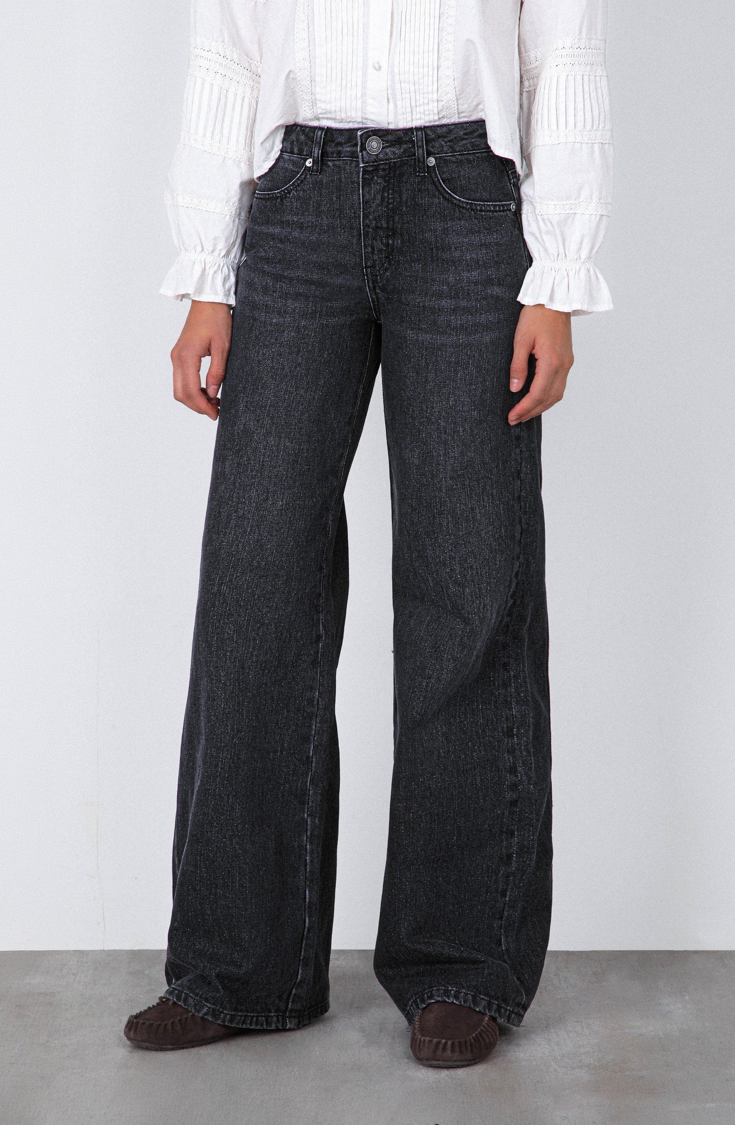 Pantalón Aplicación Denim Brown