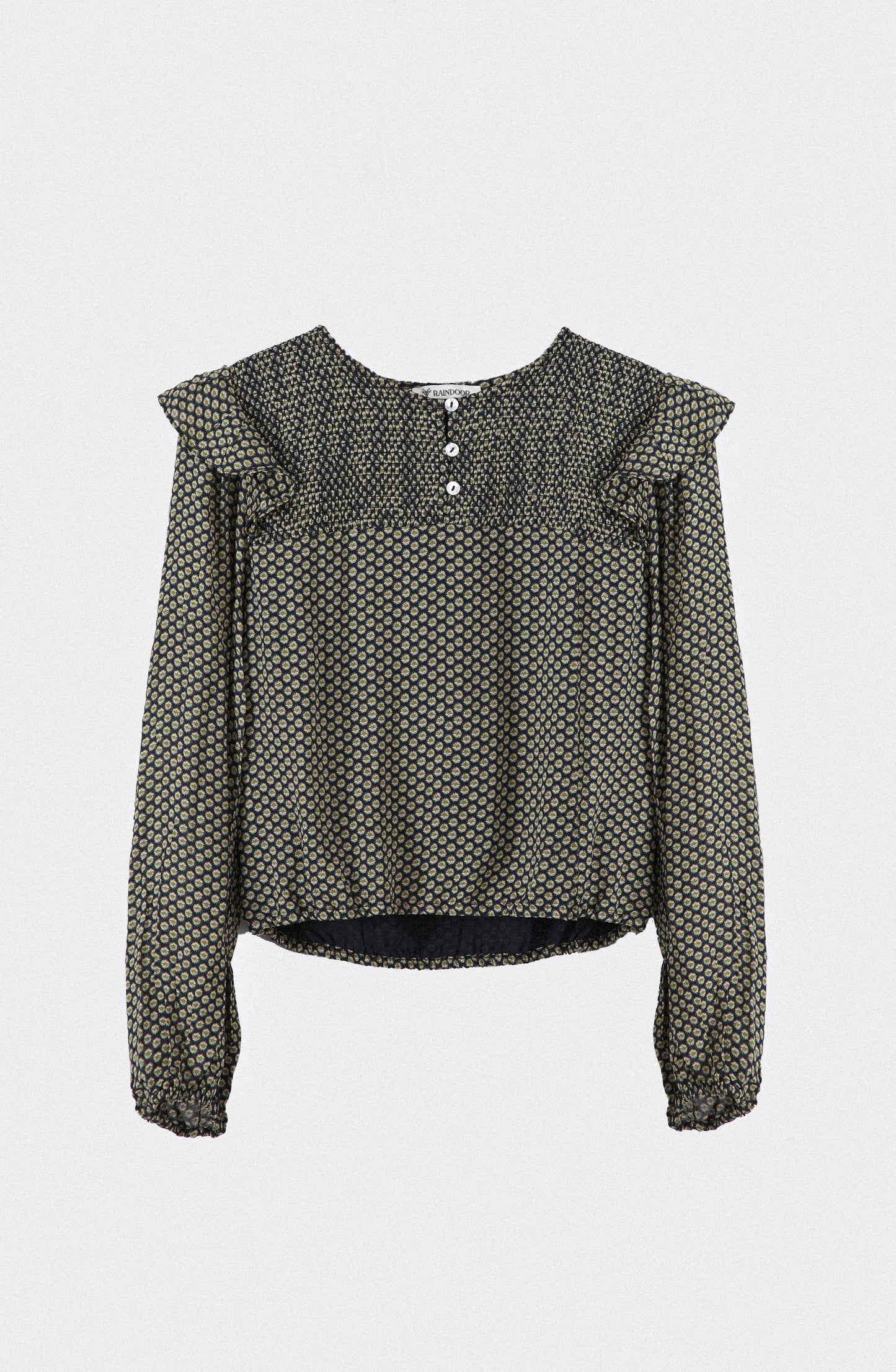 Blusa Estampada Vuelo Lurex Navy