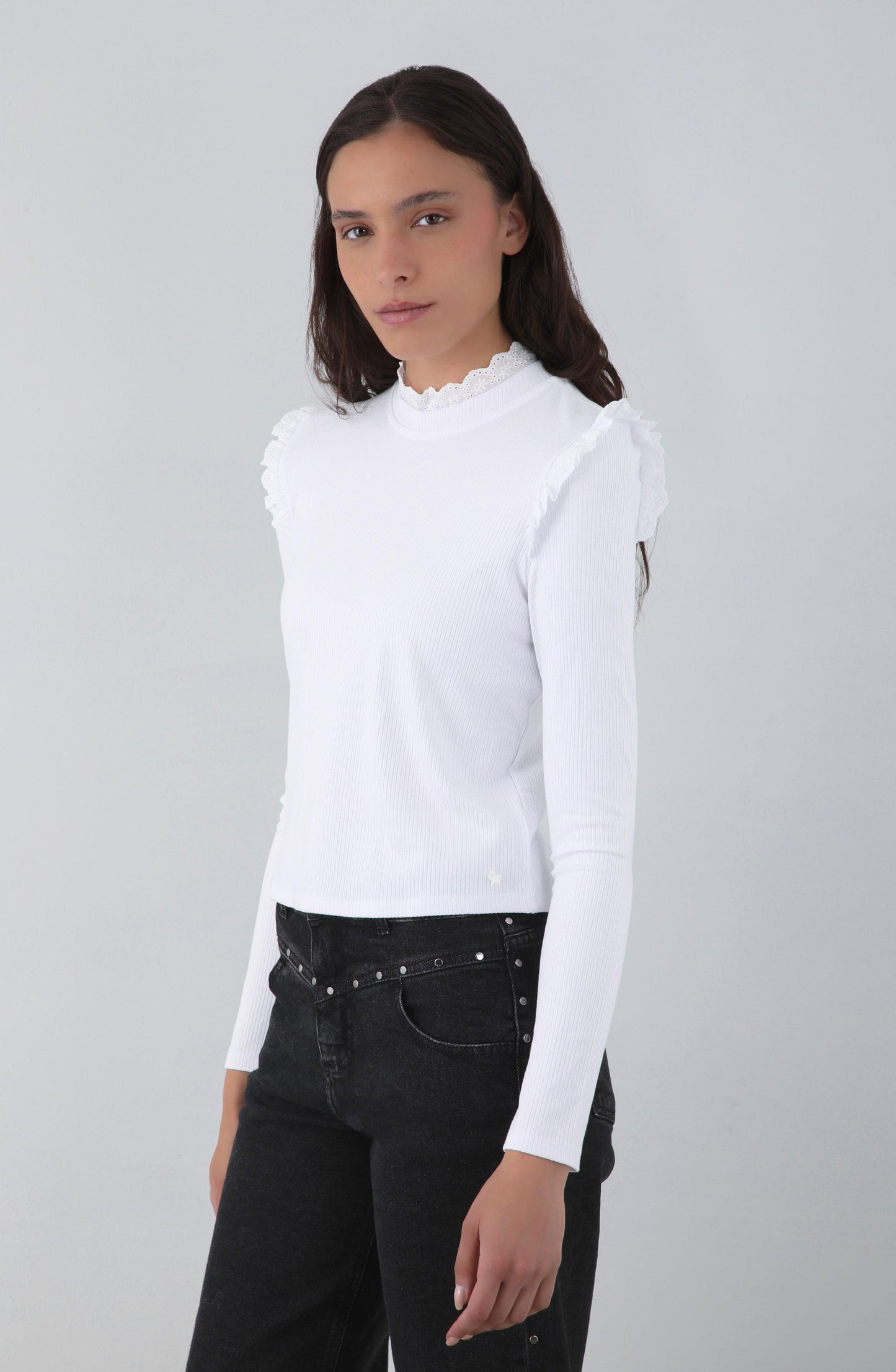 Remera Manga Larga Vuelos White