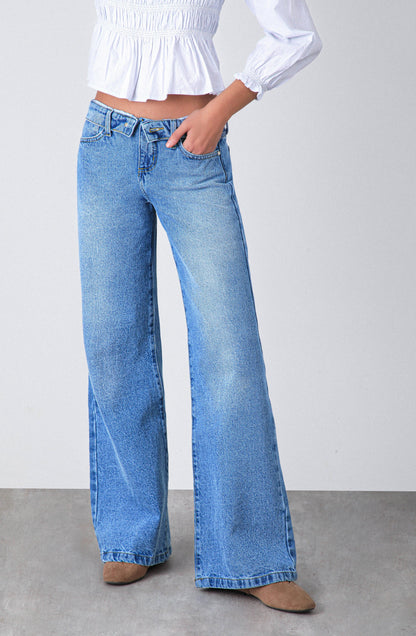 Pantalón Pretina Invertida Blue