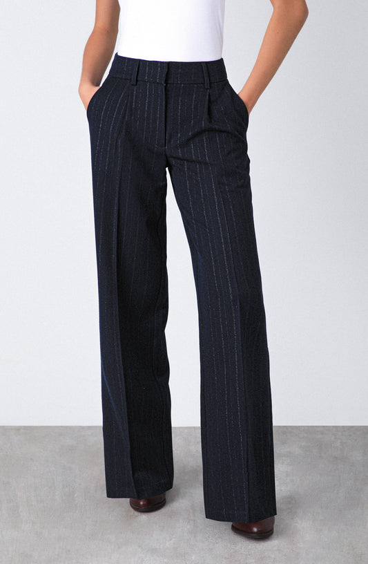 Pantalón Líneas Lurex Navy