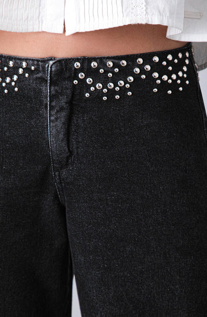 Pantalón Cinturón Tachas Grey