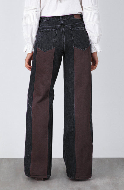Pantalón Aplicación Denim Brown