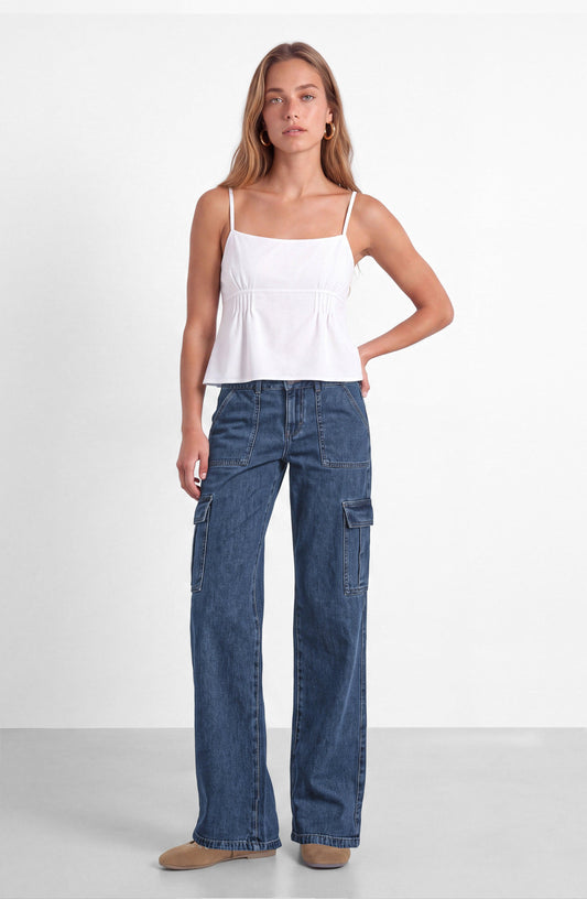 Pantalón Denim Cargo Blue