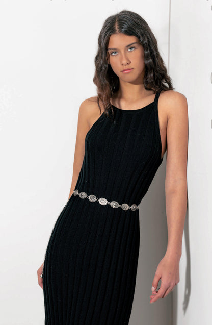 Vestido Tejido Halter Black