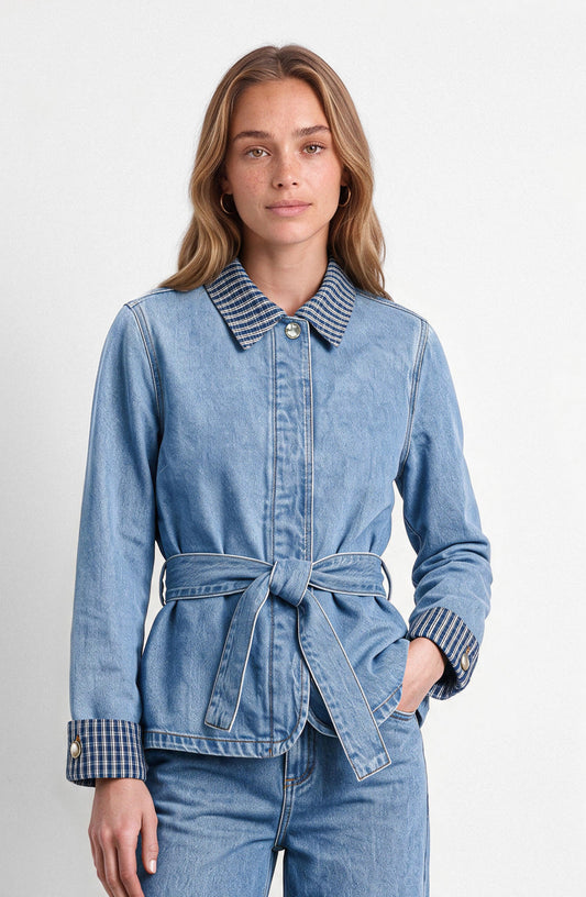 Campera Detalle Print Blue