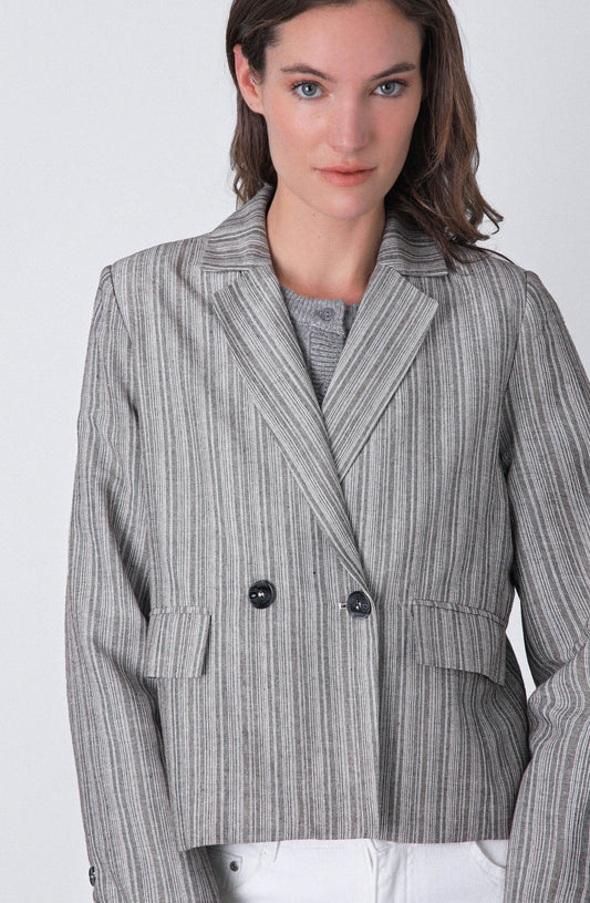 Blazer Corto Lurex Grey