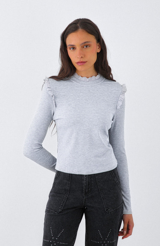 Remera Manga Larga Vuelos Gray