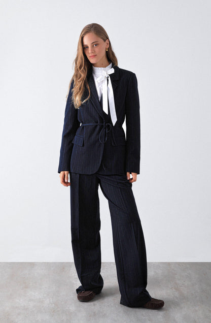 Pantalón Líneas Lurex Navy