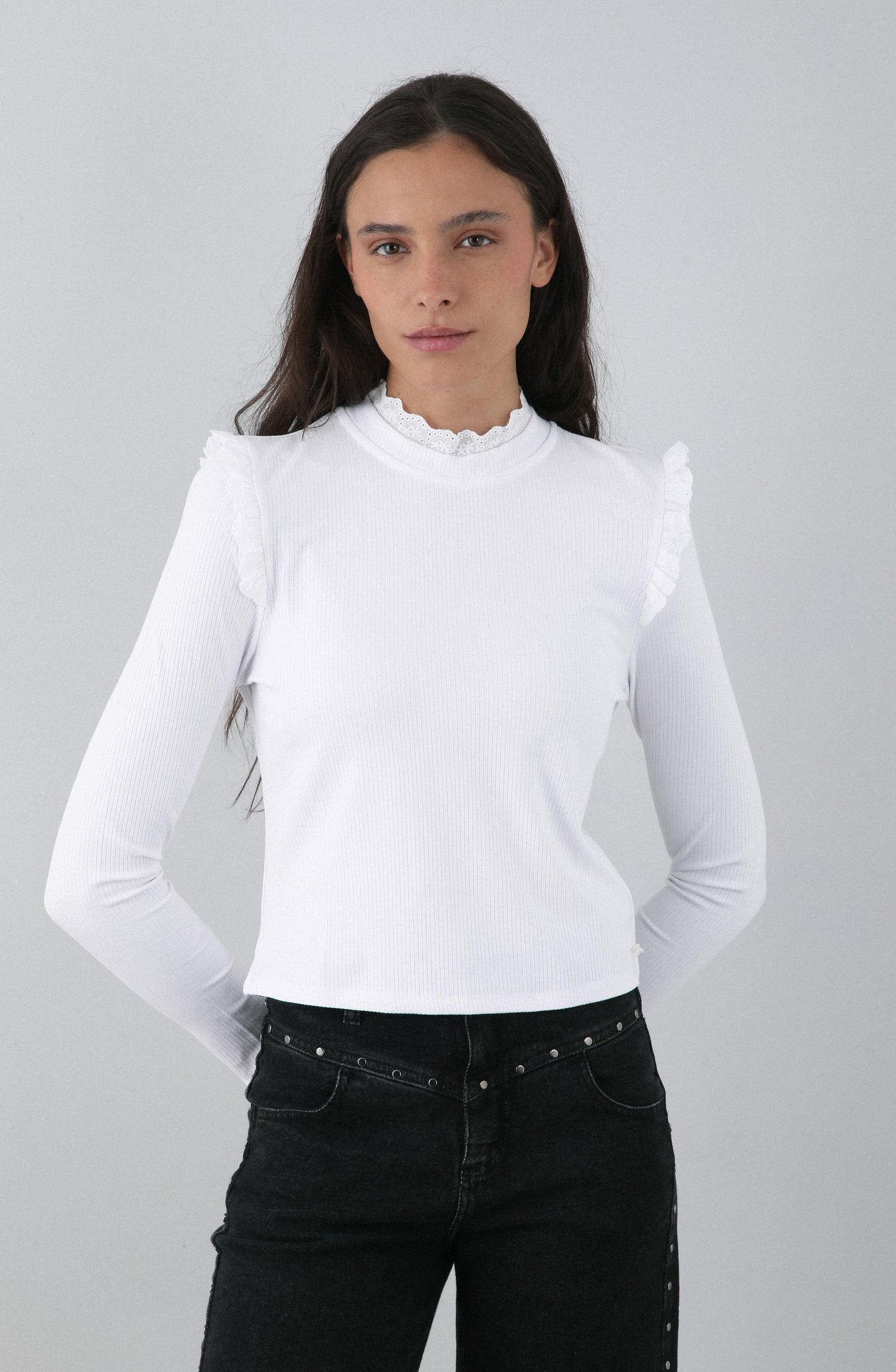 Remera Manga Larga Vuelos White