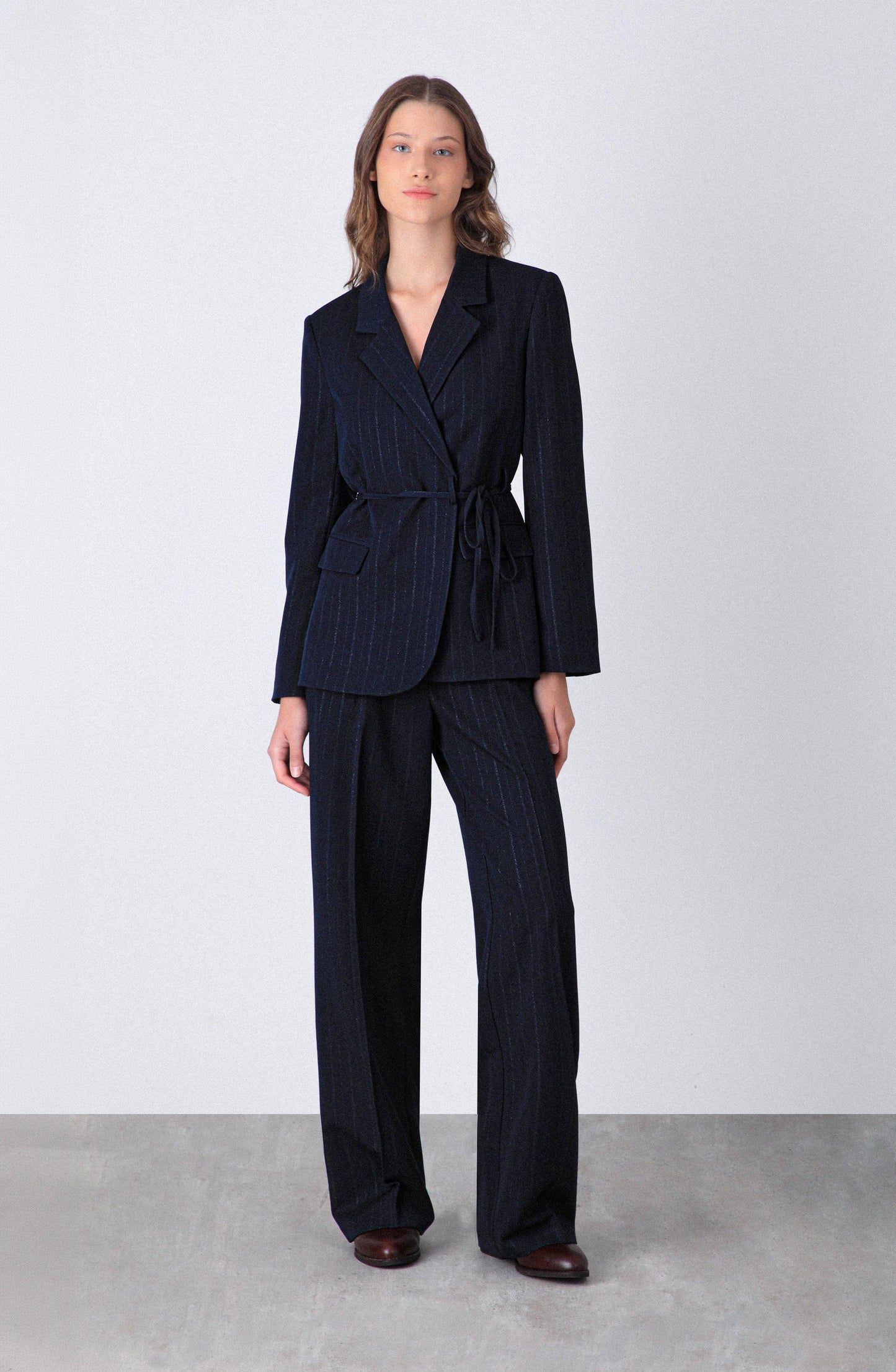 Blazer Lineas Lurex Navy