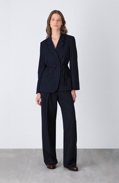Blazer Lineas Lurex Navy