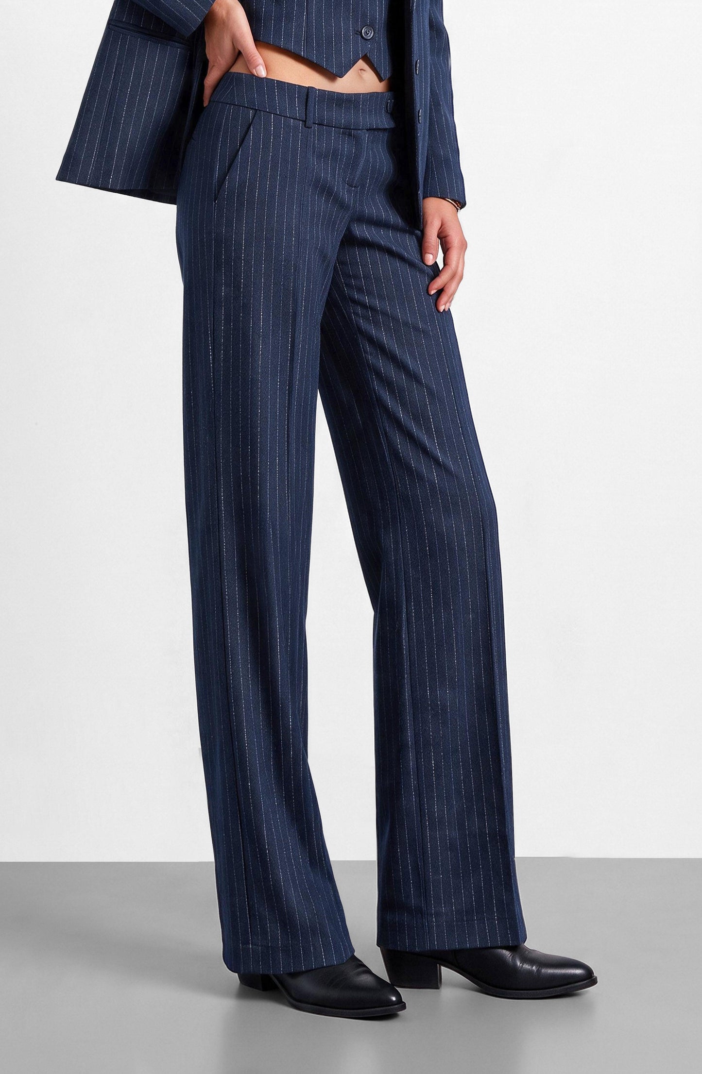 Pantalón Sastrero Raya Lurex Blue