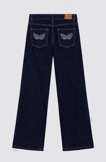 Pantalón Bordado Alas Tiro Bajo