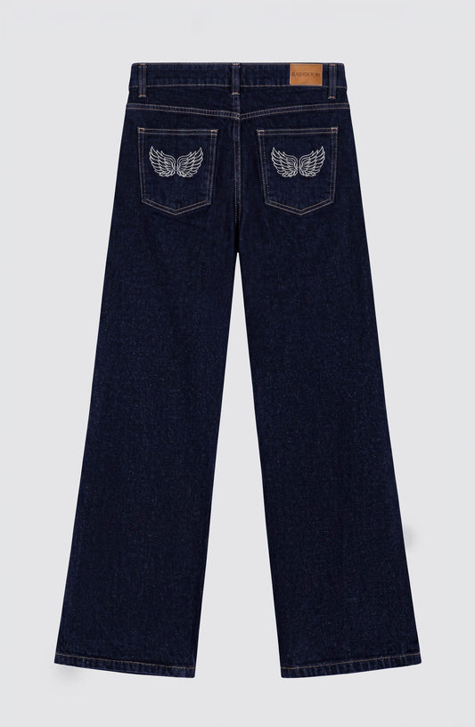 Pantalón Bordado Alas Tiro Bajo