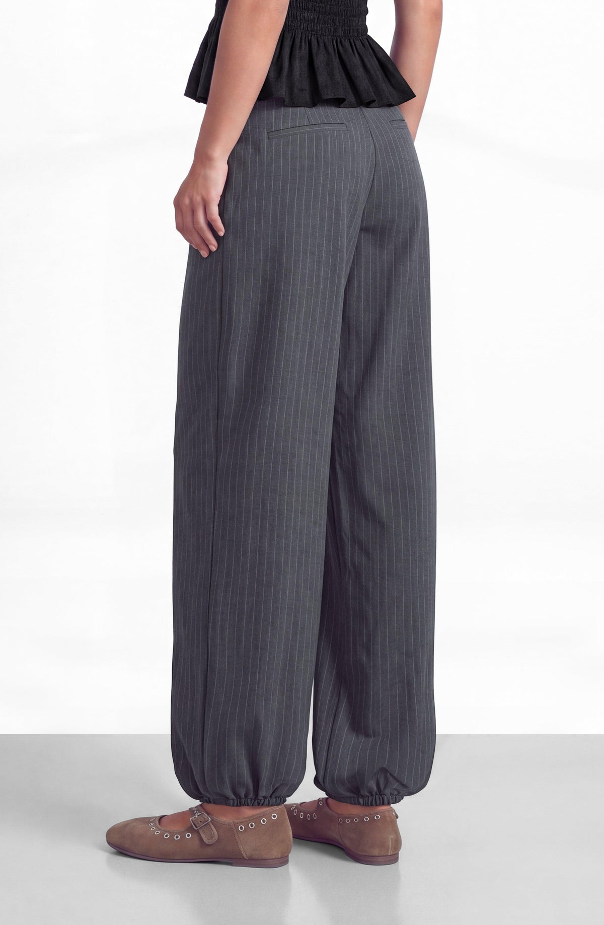 Pantalón Balloon Rayas Grey