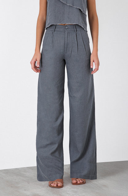 Pantalón Lino Liso Grey