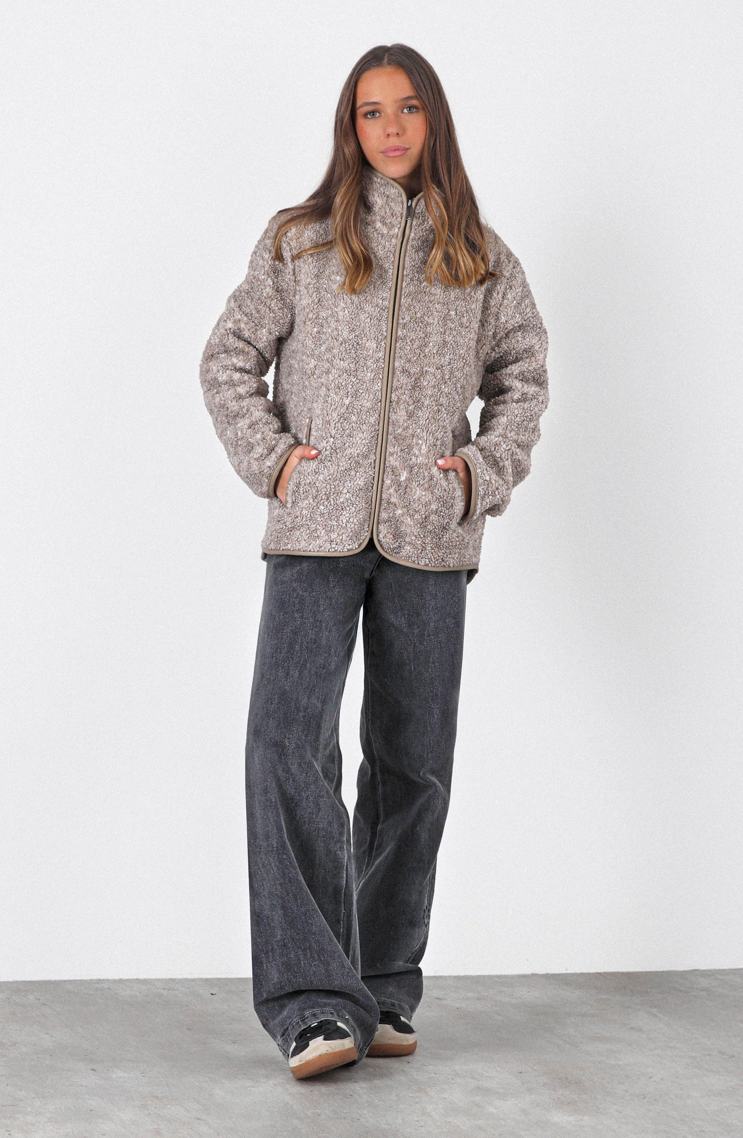 Corderito Full Zipper Beige Melange