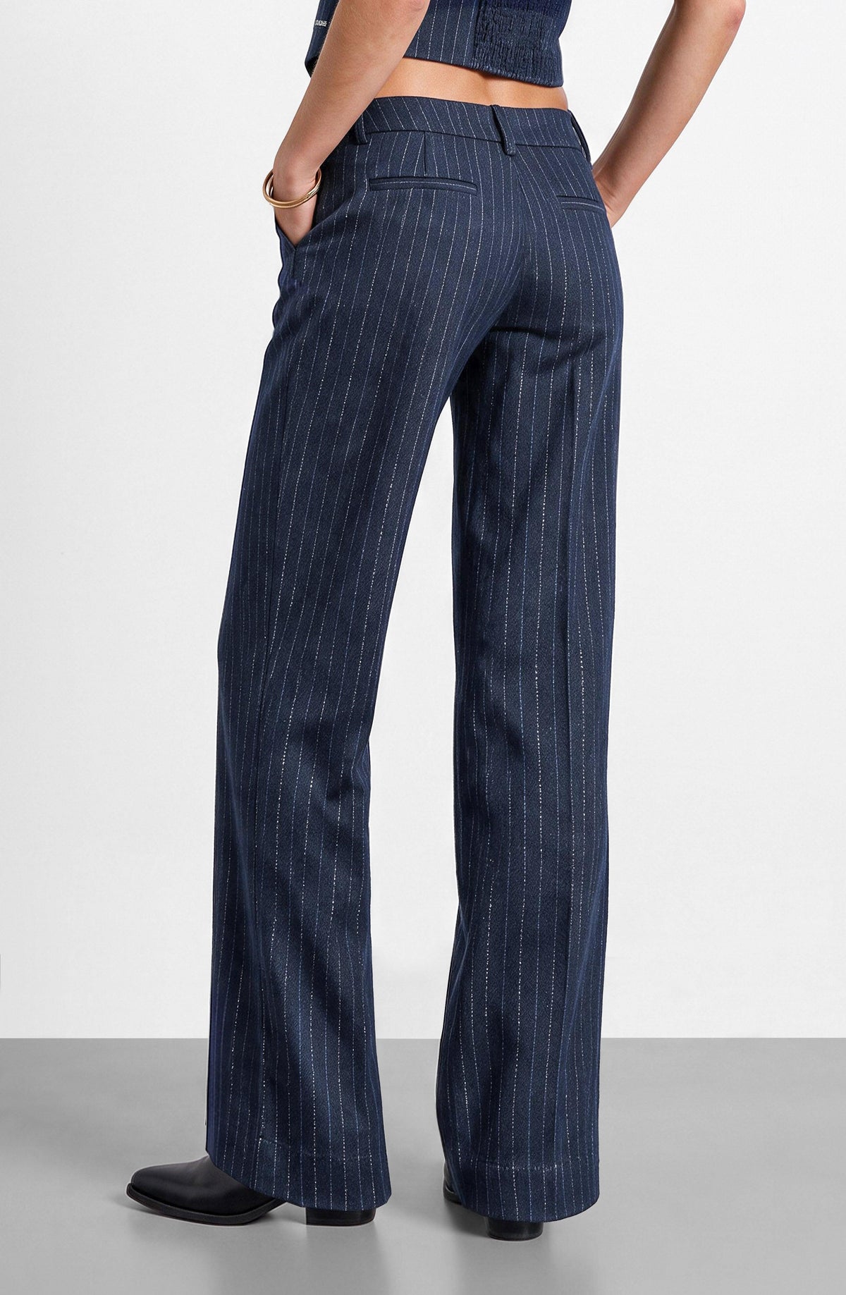 Pantalón Sastrero Raya Lurex Blue