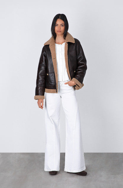 Campera Pu Sherpa Brown