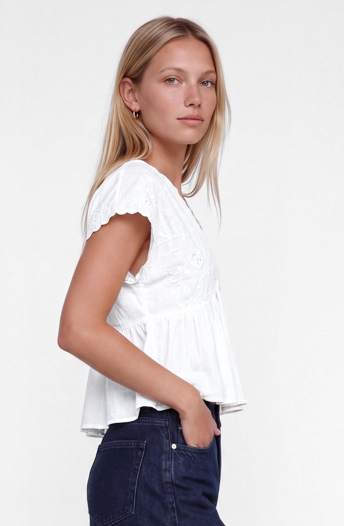 Top Cuadrado Bordado White