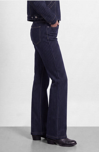 Pantalón Denim Rayado Indigo