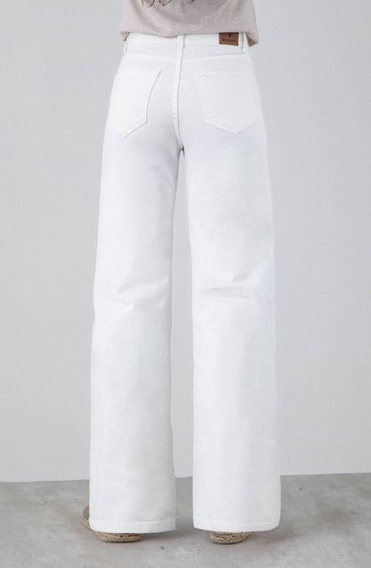 Pantalón Dibujo Flores White