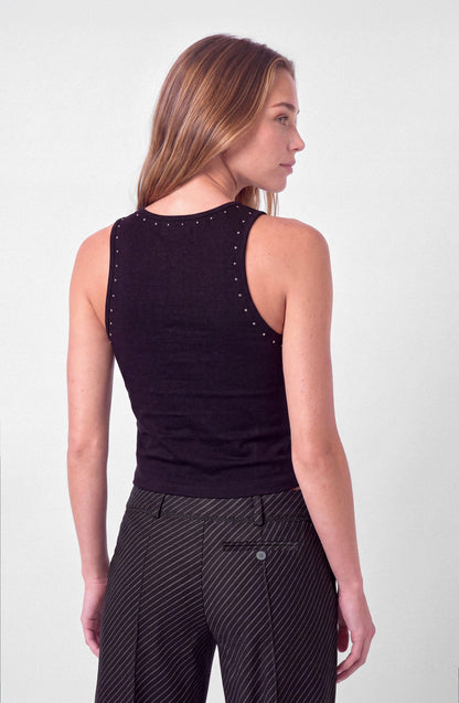 Remera Tank Tachas Black