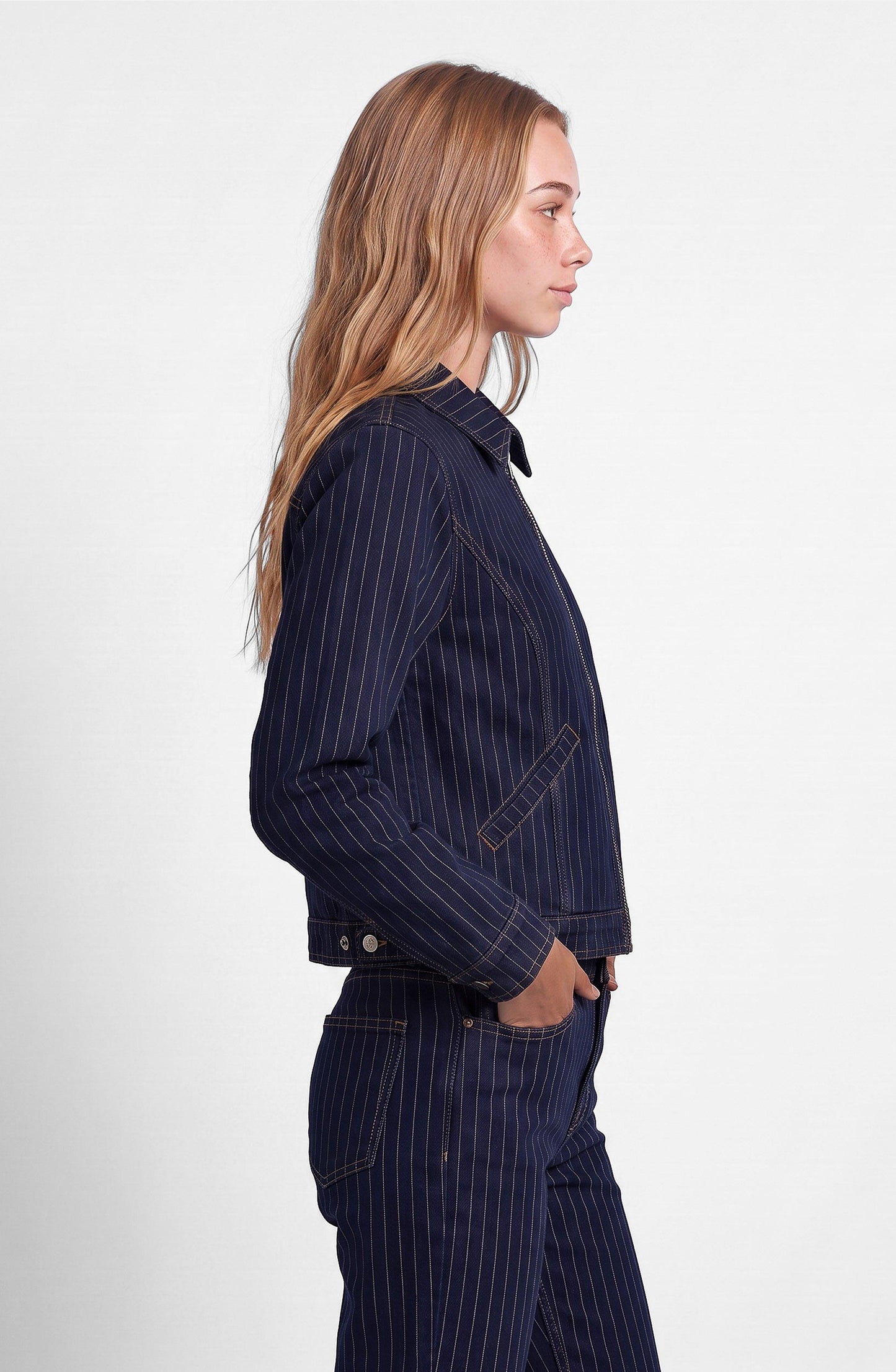 Campera Denim Rayas Indigo