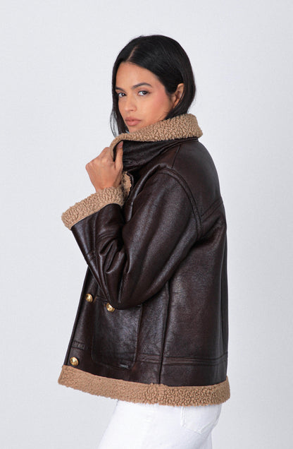 Campera Pu Sherpa Brown