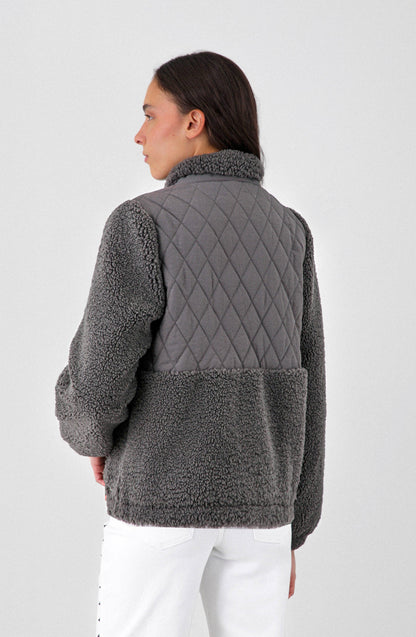 Corderito Acolchado Cuello Alto Gray