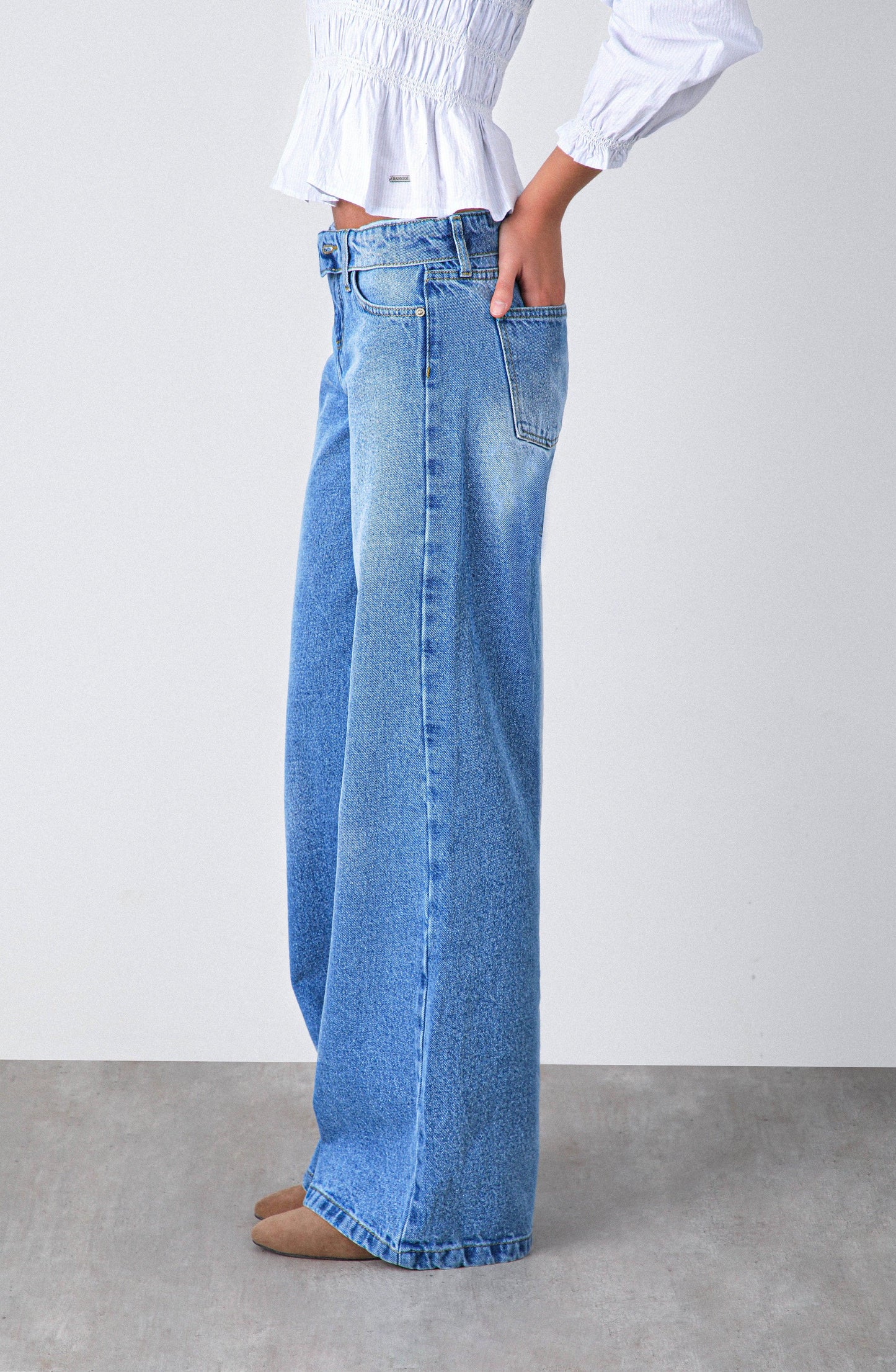 Pantalón Pretina Invertida Blue