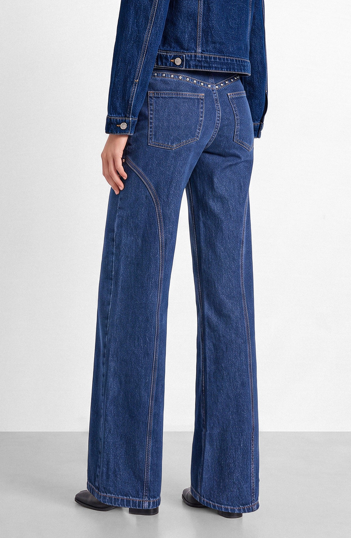 Pantalón Cortes Tachas Blue