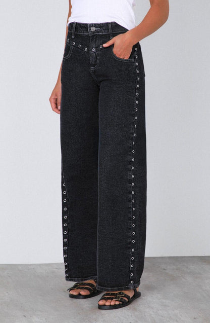Pantalón Ojal Frontal Black