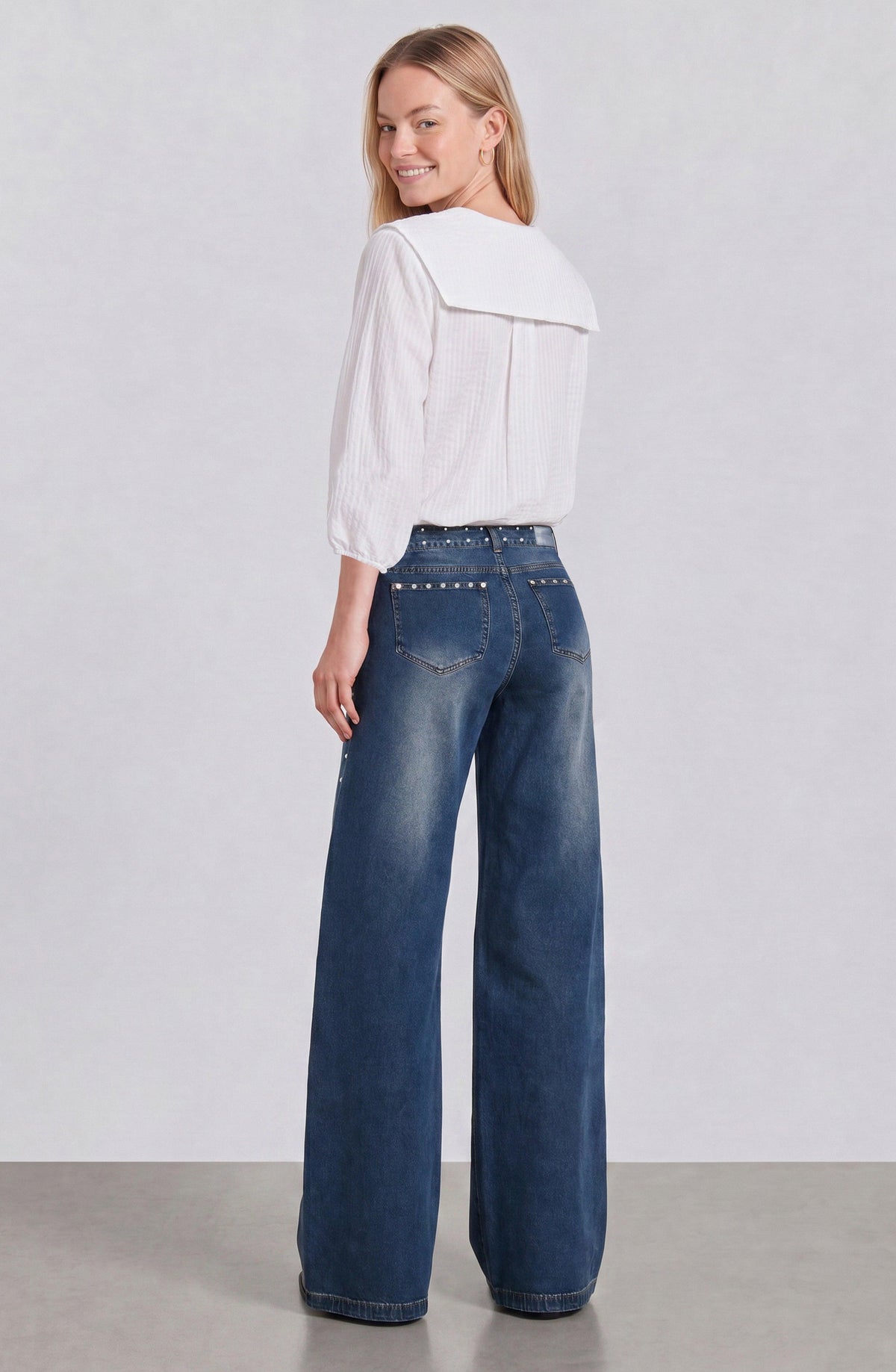 Blusa Cuello Bobo Vichy White