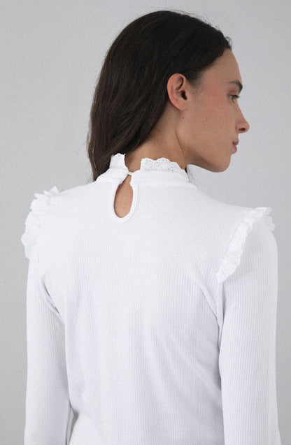 Remera Manga Larga Vuelos White