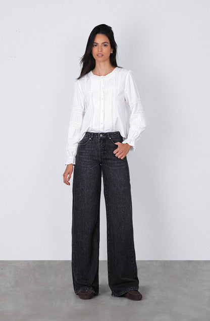 Pantalón Aplicación Denim Brown