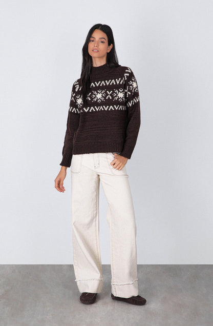 Sweater Jacquard Brown