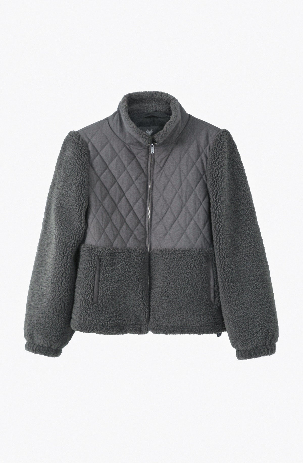 Corderito Acolchado Cuello Alto Gray