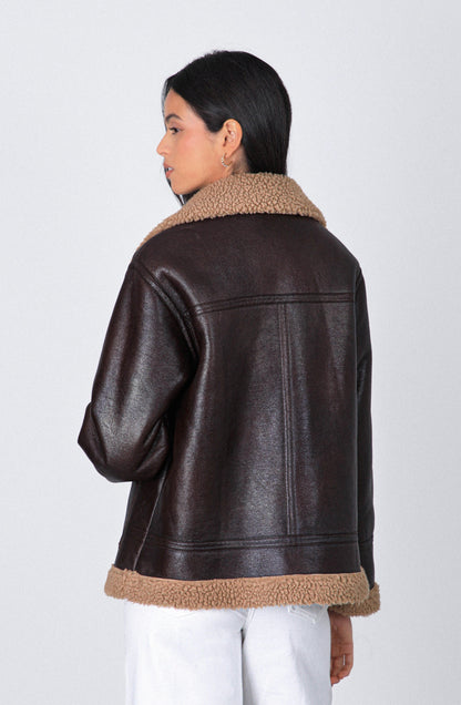 Campera Pu Sherpa Brown