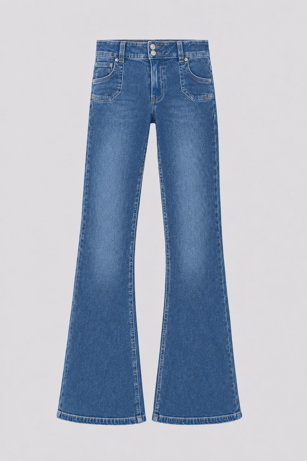Pantalón Pretina Botones Blue