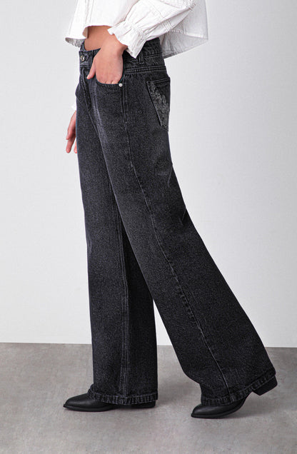 Pantalón Paisley Lurex Black