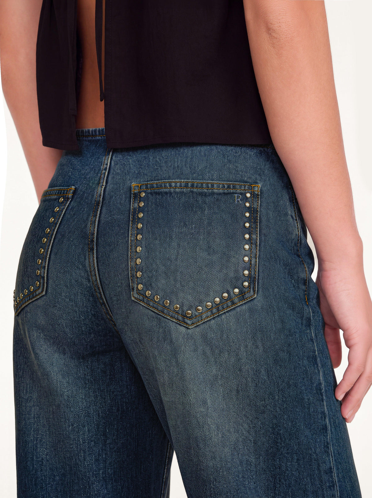 Pantalón Sin Pretina Tachas Blue