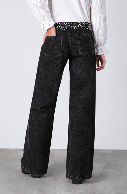 Pantalón Cinturón Tachas Grey