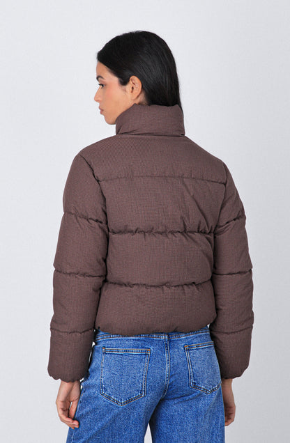 Campera Puffer Tejida Print Brown