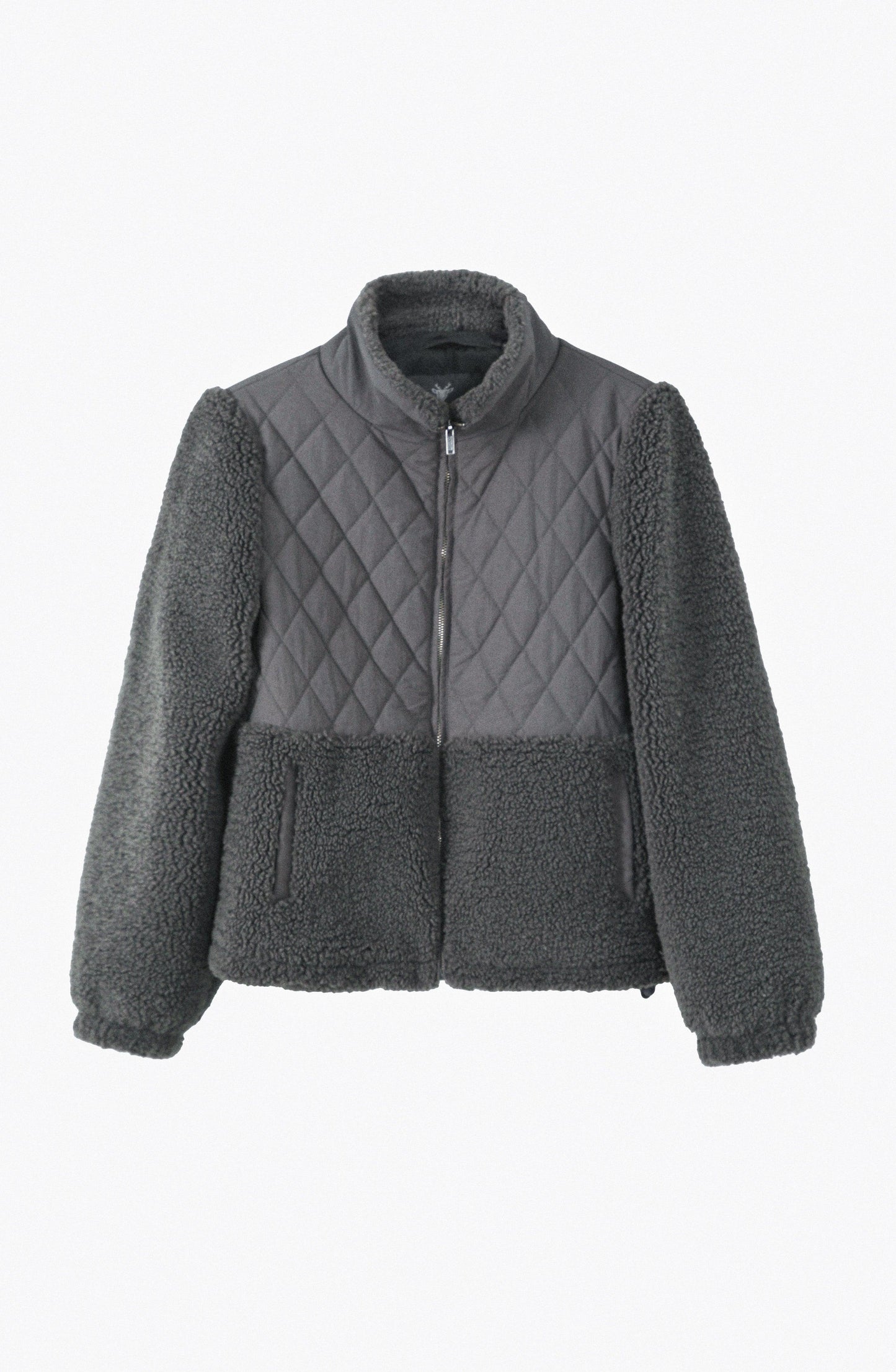 Corderito Acolchado Cuello Alto Gray