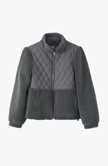 Corderito Acolchado Cuello Alto Gray