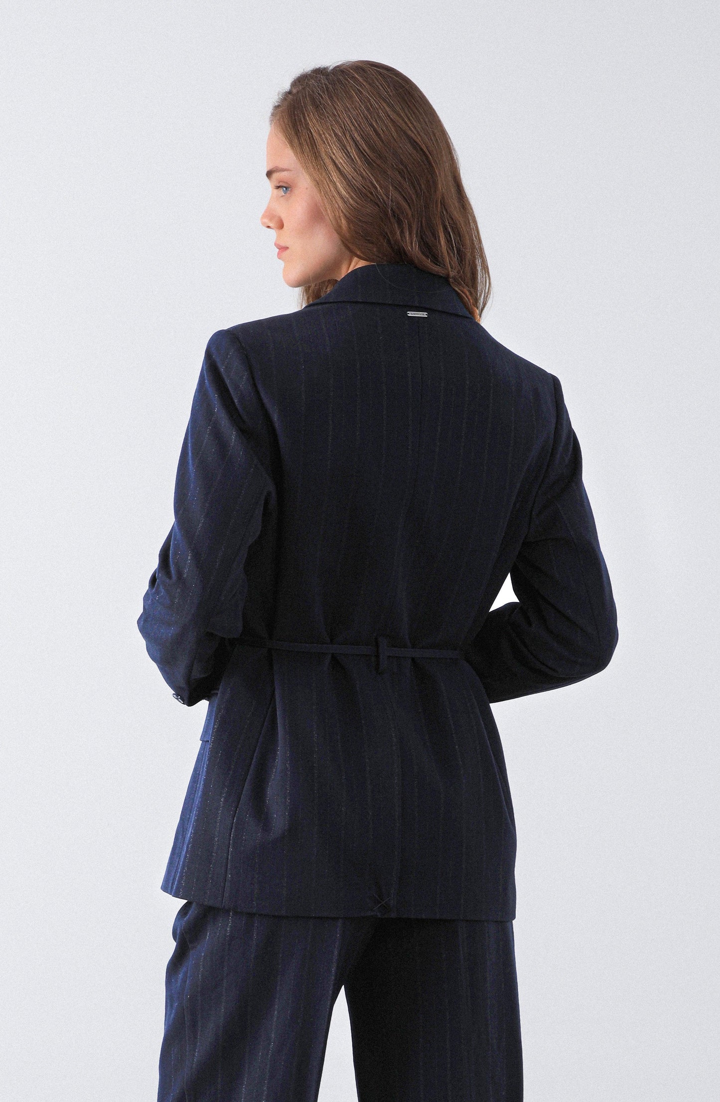 Blazer Lineas Lurex Navy